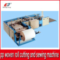 Auto Plastic PP Woven Bag Bottom Cutting and Stitching Machine